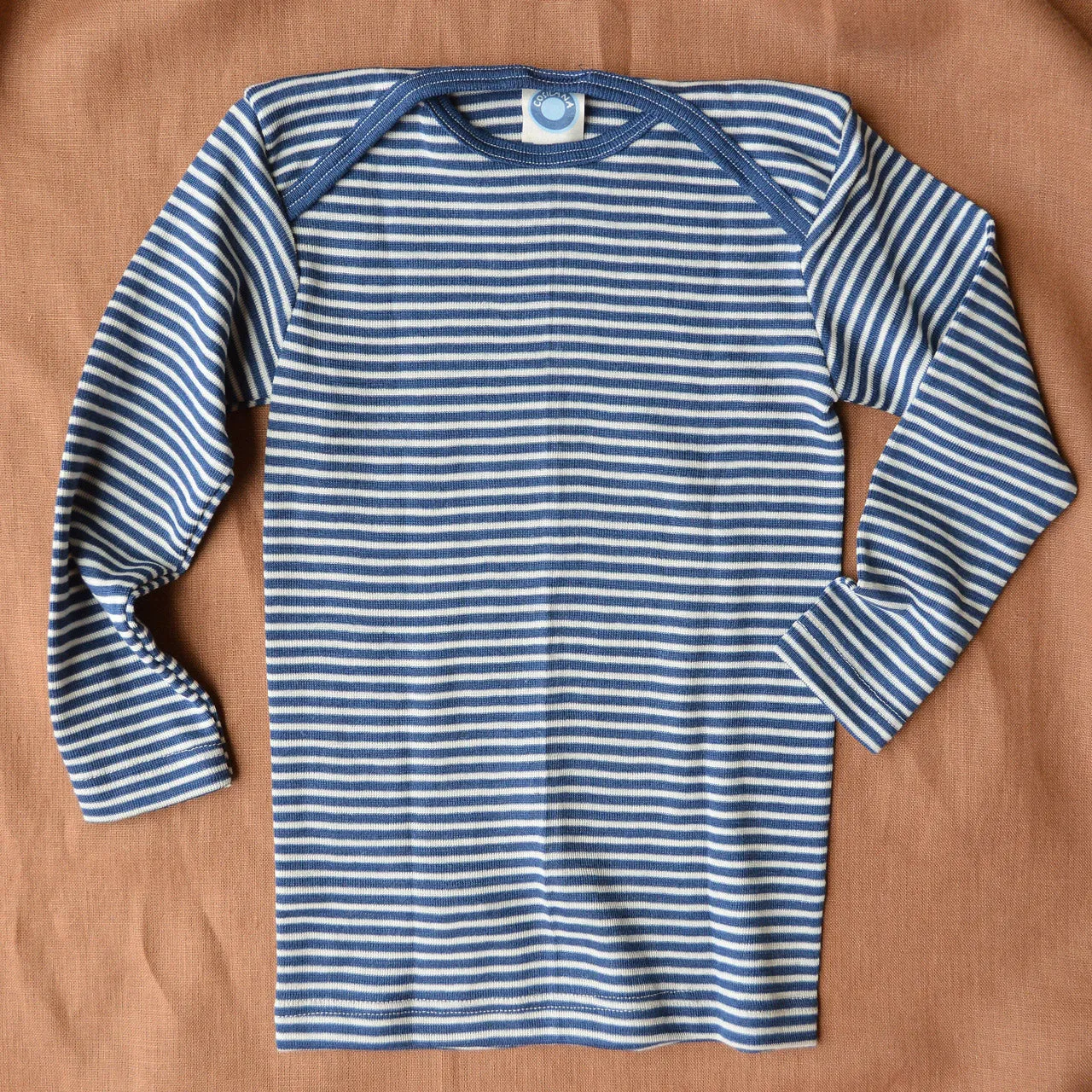 Baby Top Long Sleeve - Organic Wool/Silk - Stripes (0-3y)