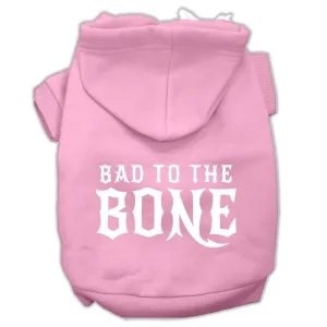 Bad To The Bone Dog Pet Hoodies Light Pink Size Lg (14)