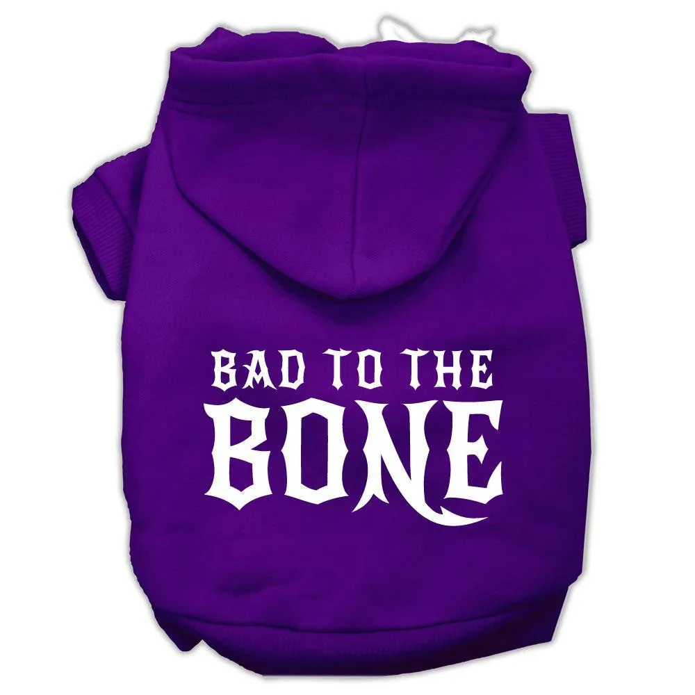 Bad To The Bone Dog Pet Hoodies Purple Size Med (12)