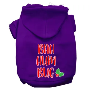 Bah Humbug Screen Print Dog Hoodie Purple Xxl