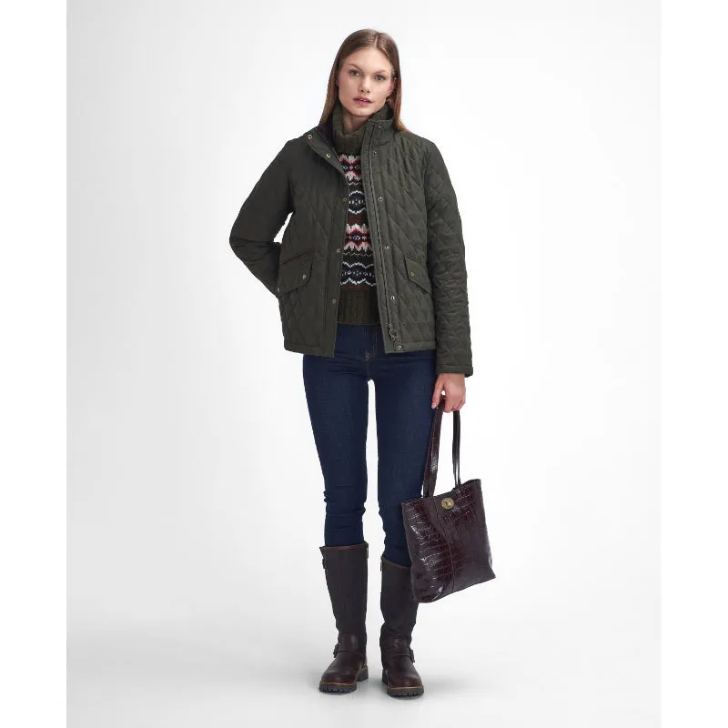 Barbour Country Winter Shoveler Quilted Ladies Jacket - Dark Olive/Classic