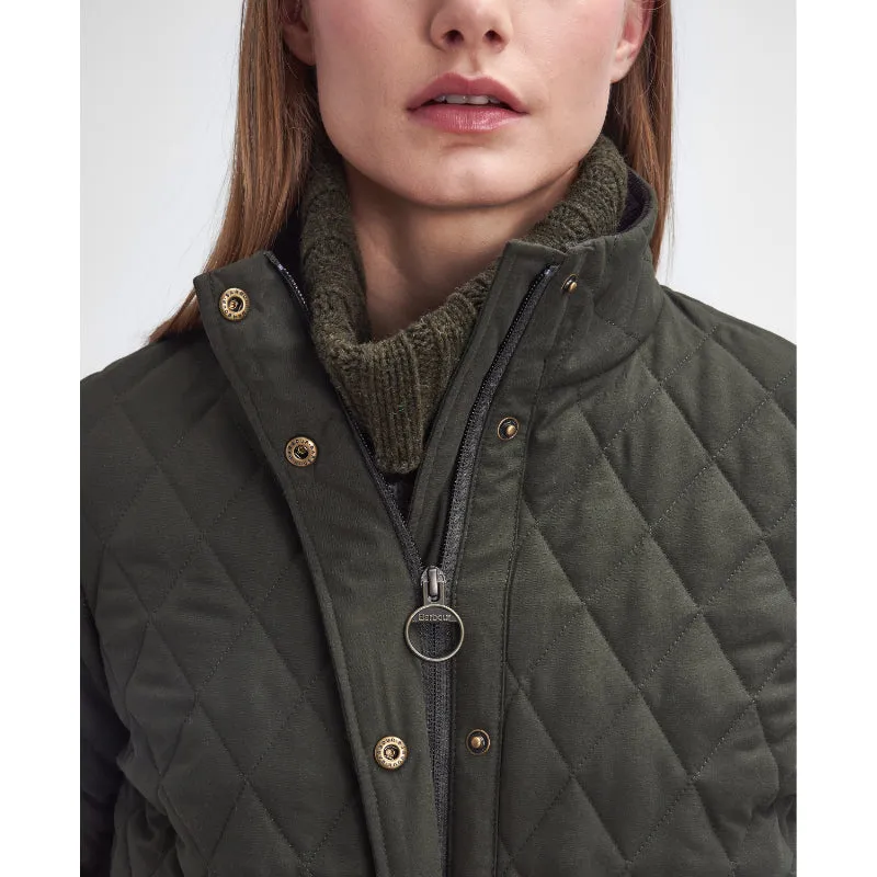 Barbour Country Winter Shoveler Quilted Ladies Jacket - Dark Olive/Classic