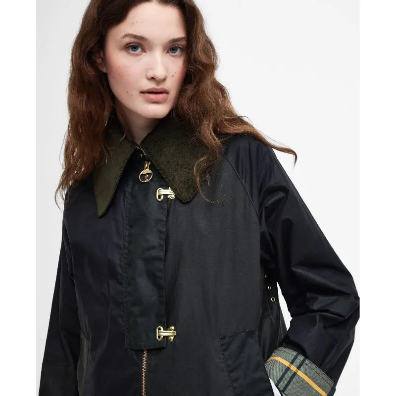 Barbour Patch Drummond Spey Ladies Wax Jacket - Fern/Archive Olive