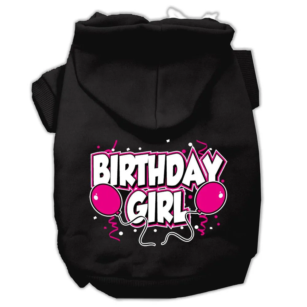 Birthday Girl Screen Print Pet Hoodies Black Size XS (8)