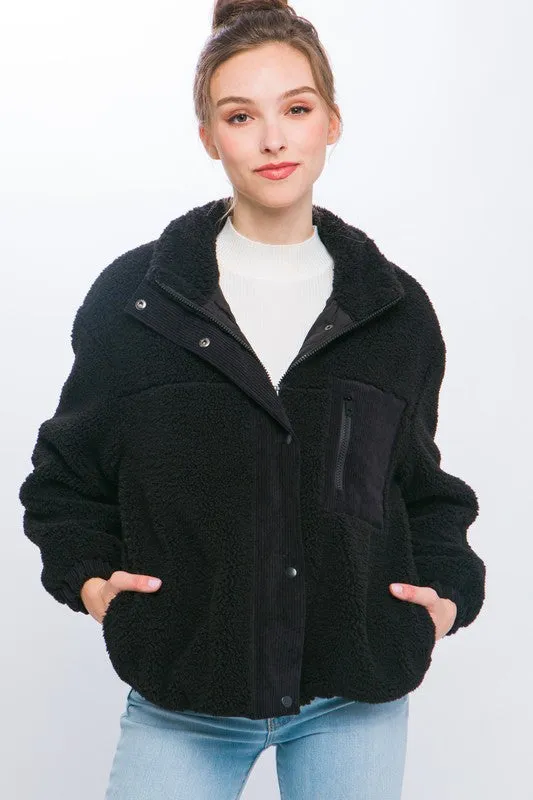 Bohemian Sherpa Puffer Full Zip Jacket