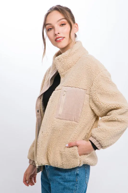 Bohemian Sherpa Puffer Full Zip Jacket