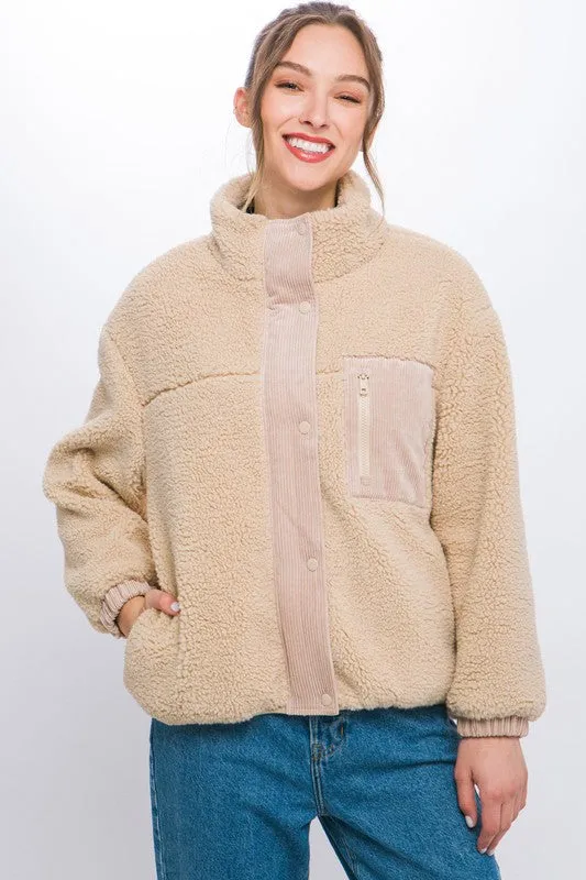 Bohemian Sherpa Puffer Full Zip Jacket