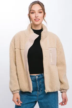 Bohemian Sherpa Puffer Full Zip Jacket