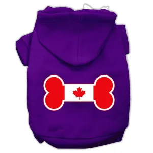 Bone Shaped Canadian Flag Screen Print Pet Hoodies Purple S (10)