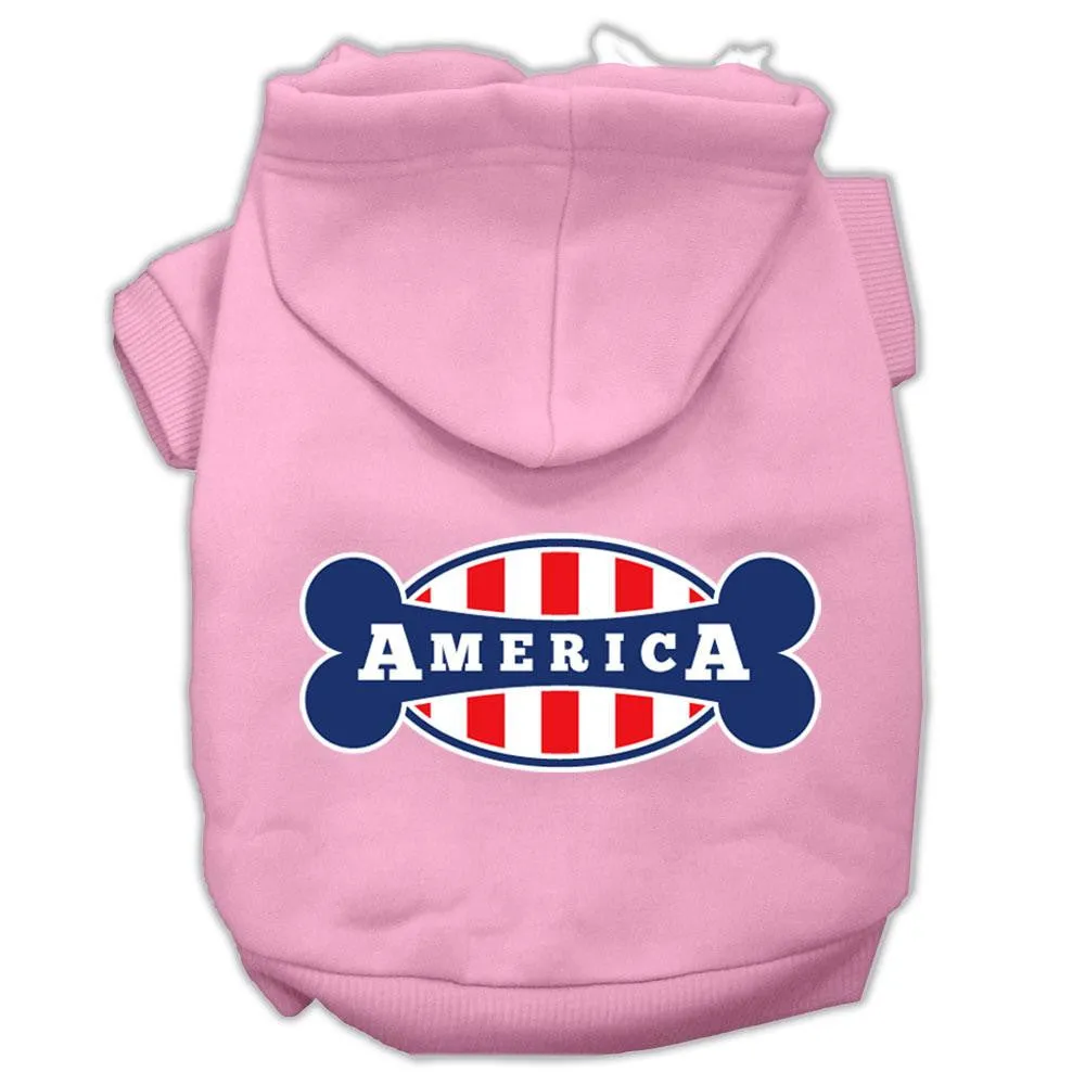 Bonely in America Screen Print Pet Hoodies Light Pink Size XXXL (20)