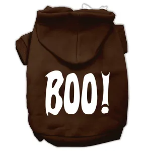 Boo! Screen Print Pet Hoodies Brown Size Sm (10)