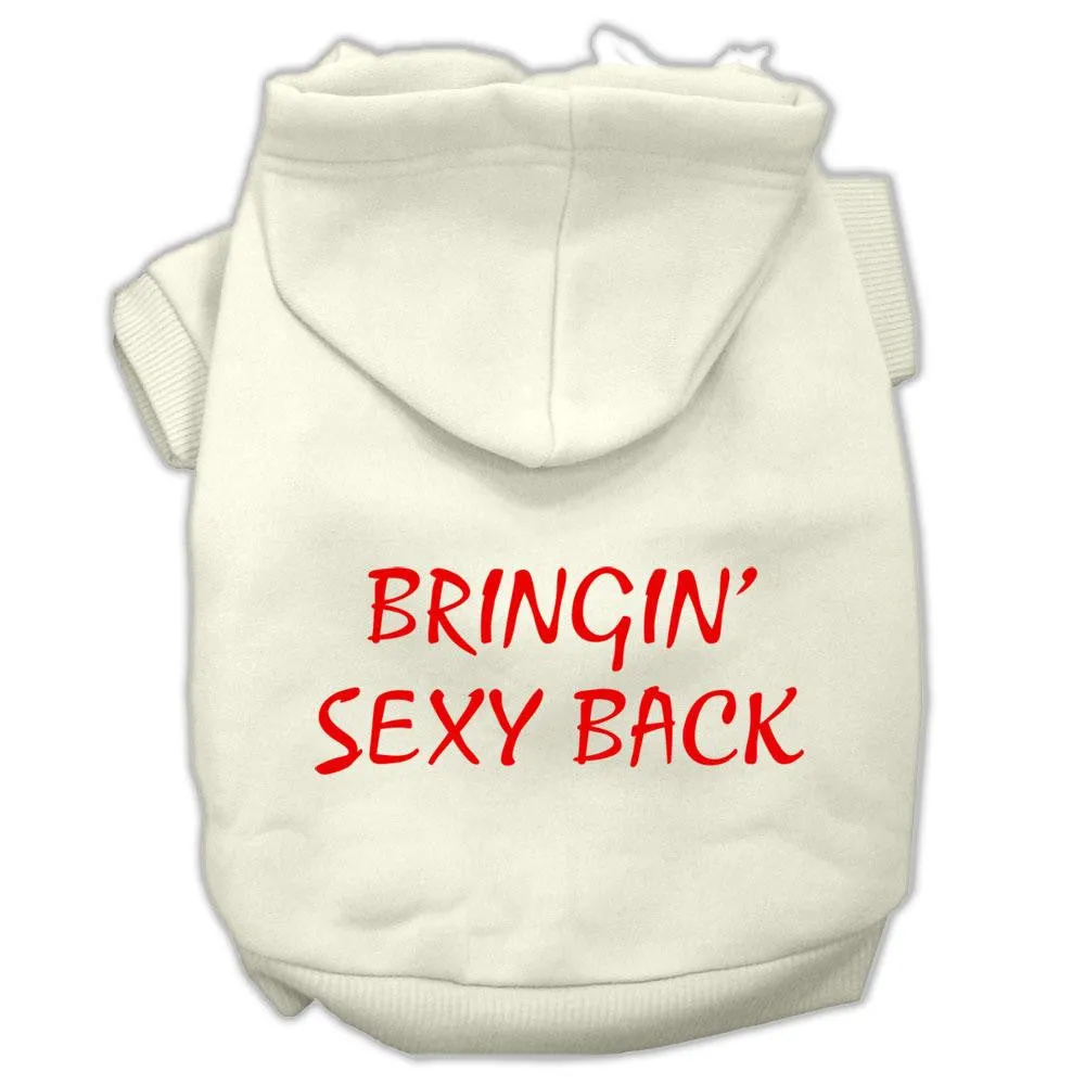 Bringin' Sexy Back Screen Print Pet Hoodies Cream Size XXL (18)