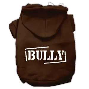 Bully Screen Printed Pet Hoodies Brown Size XS (8)