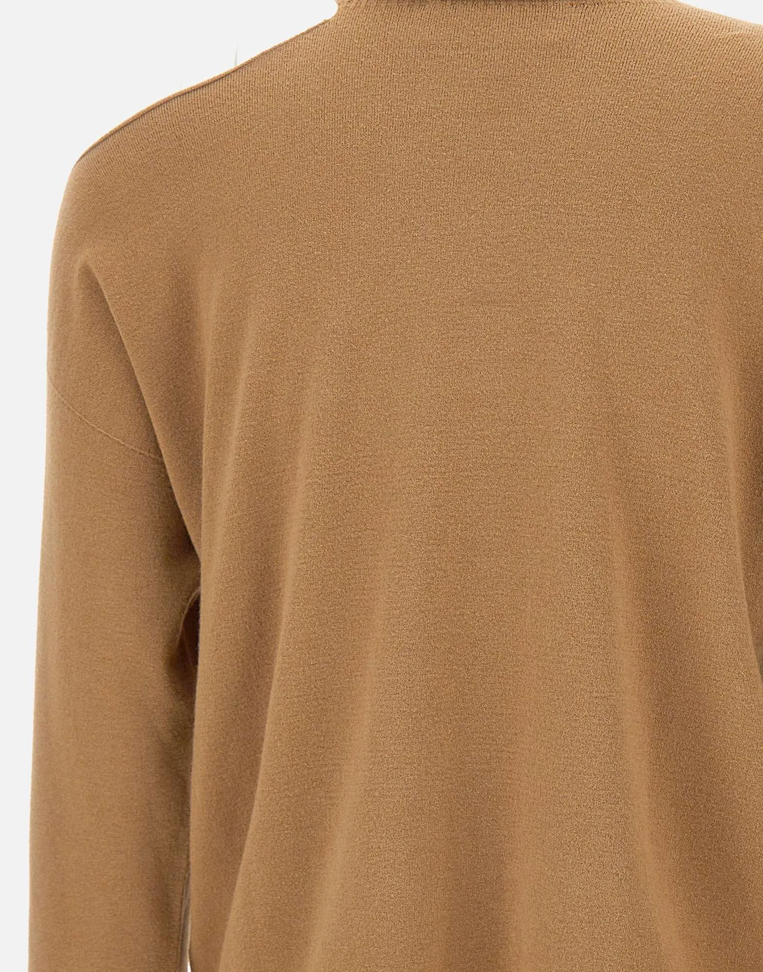 Camel Viscose-Angora Cut-Out Sweater