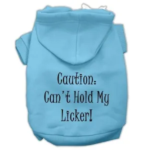 Can't Hold My Licker Screen Print Pet Hoodies Baby Blue Size Xs (8)