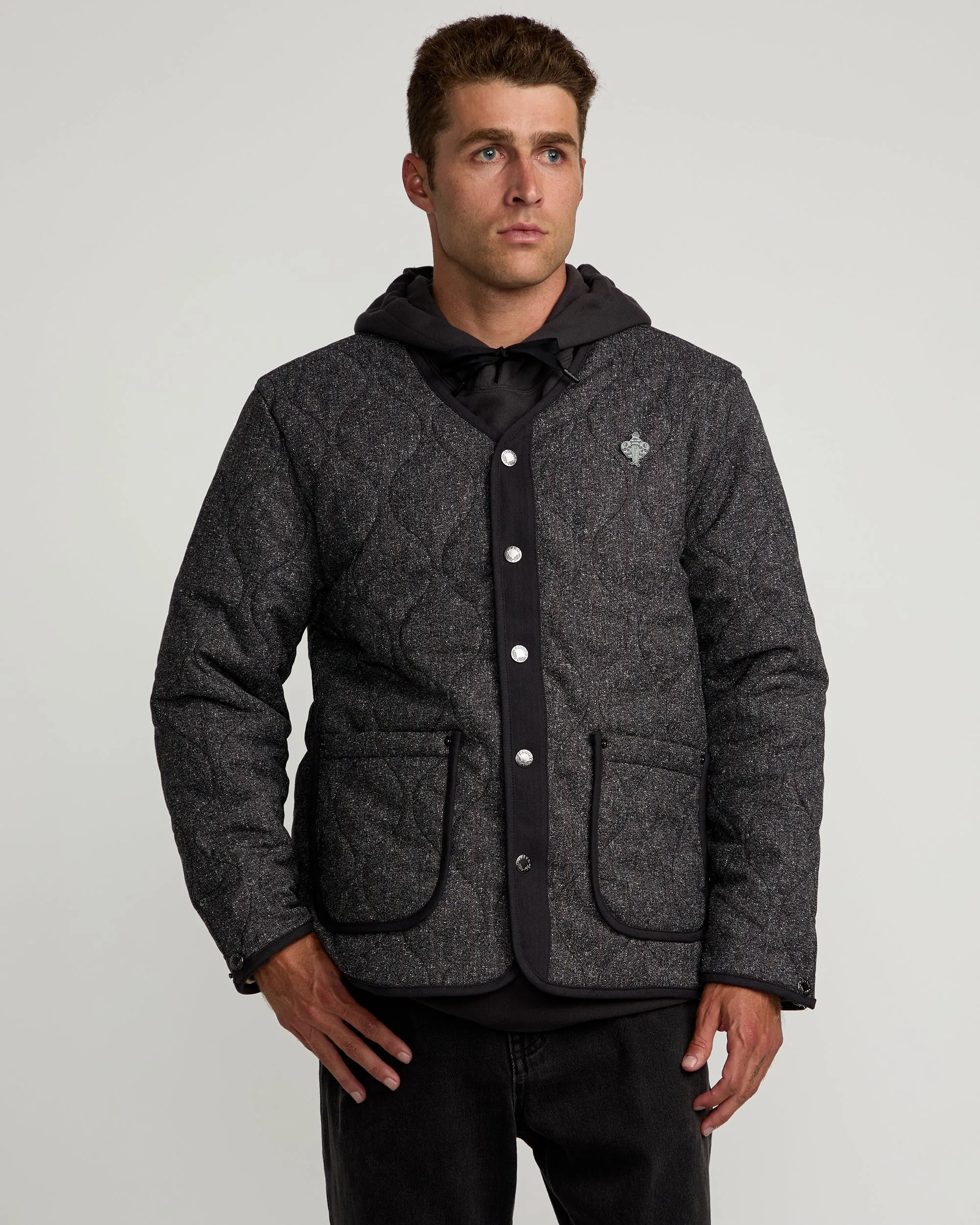 Chefs Kiss Quilted Jacket - Charcoal Heather