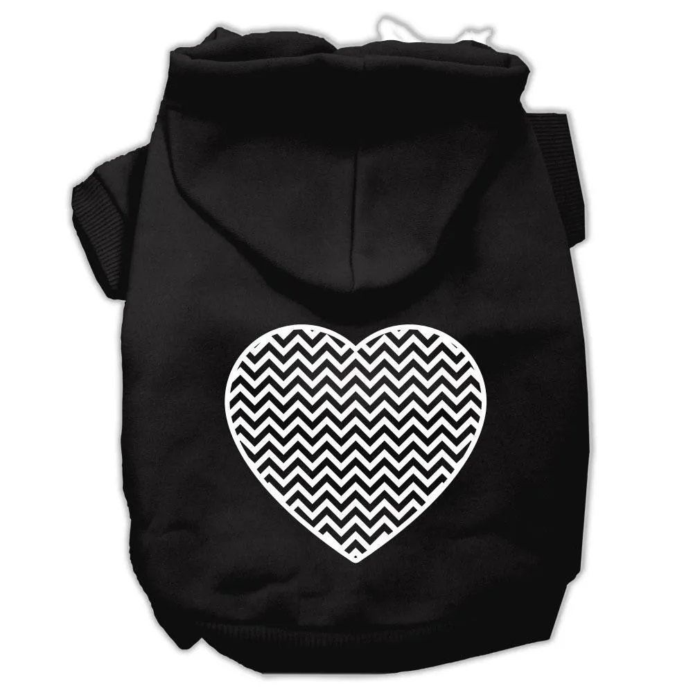 Chevron Heart Screen Print Dog Pet Hoodies Black Size XXL (18)