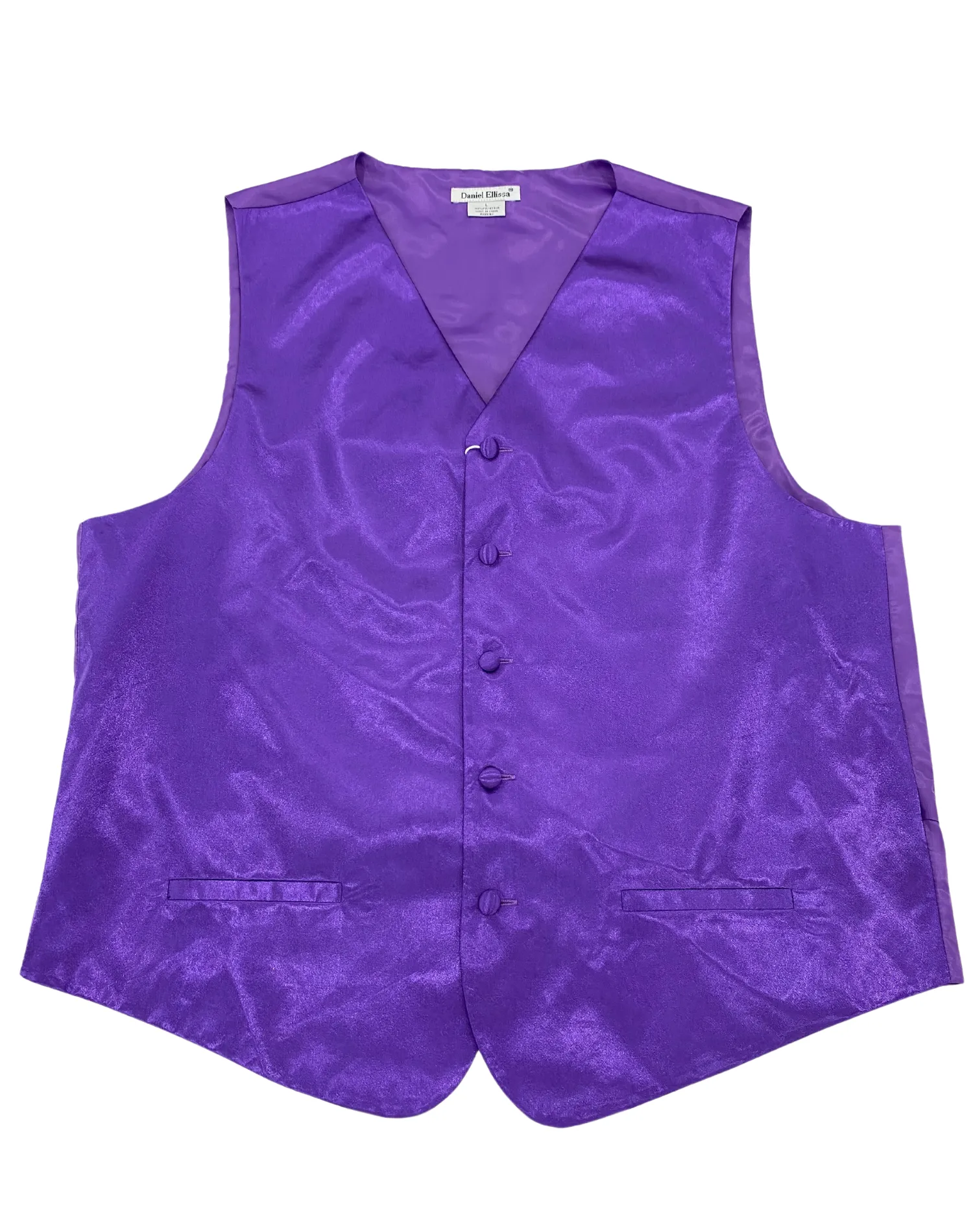 Daniel Ellissa Satin Regular Fit Vest - Purple
