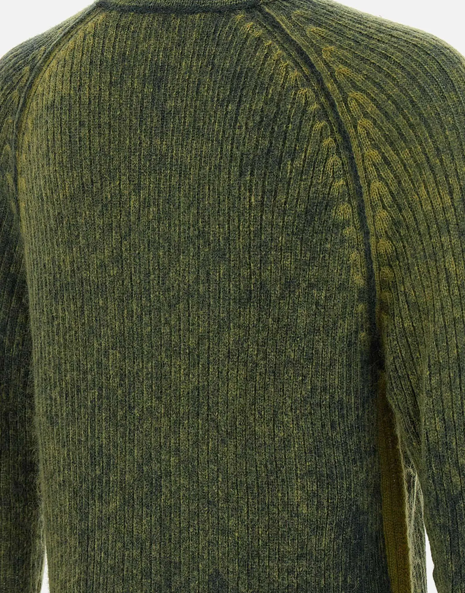 Green Wool Mohair Crew Neck Sweater