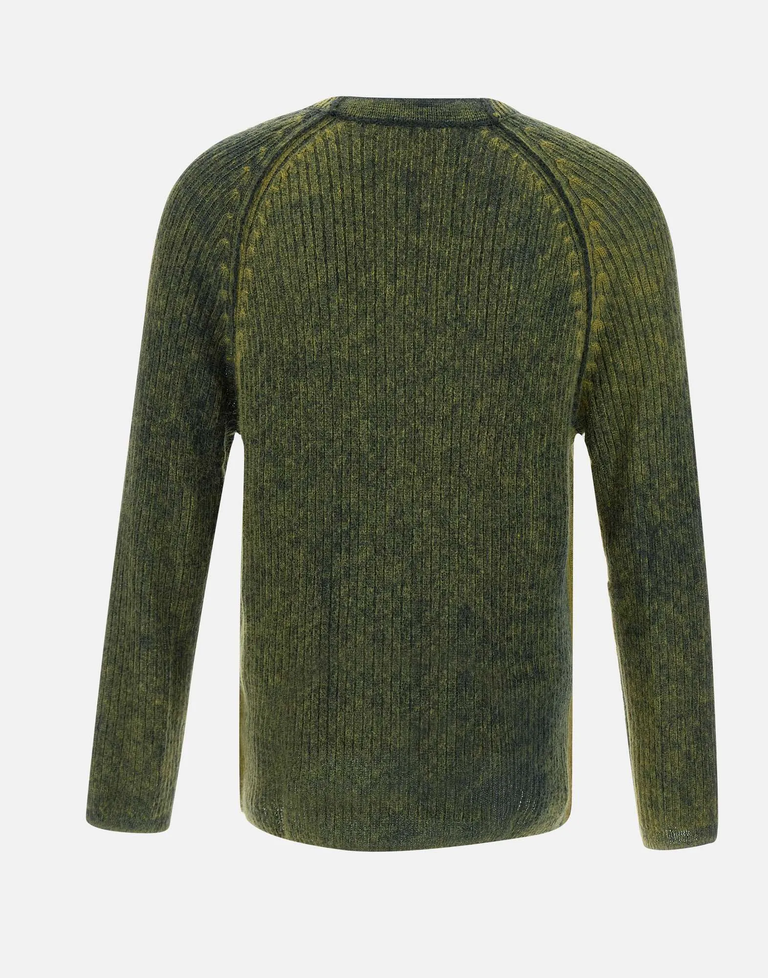 Green Wool Mohair Crew Neck Sweater