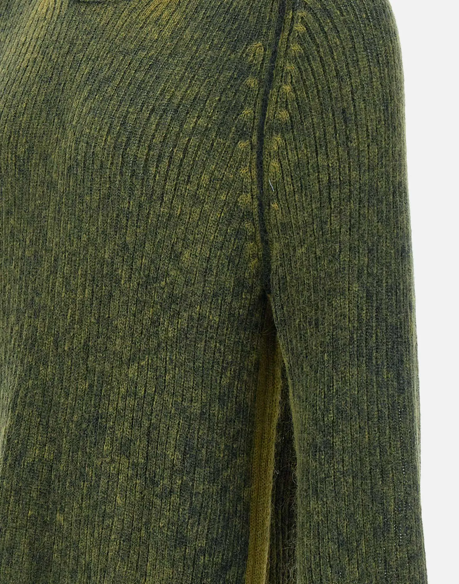 Green Wool Mohair Crew Neck Sweater