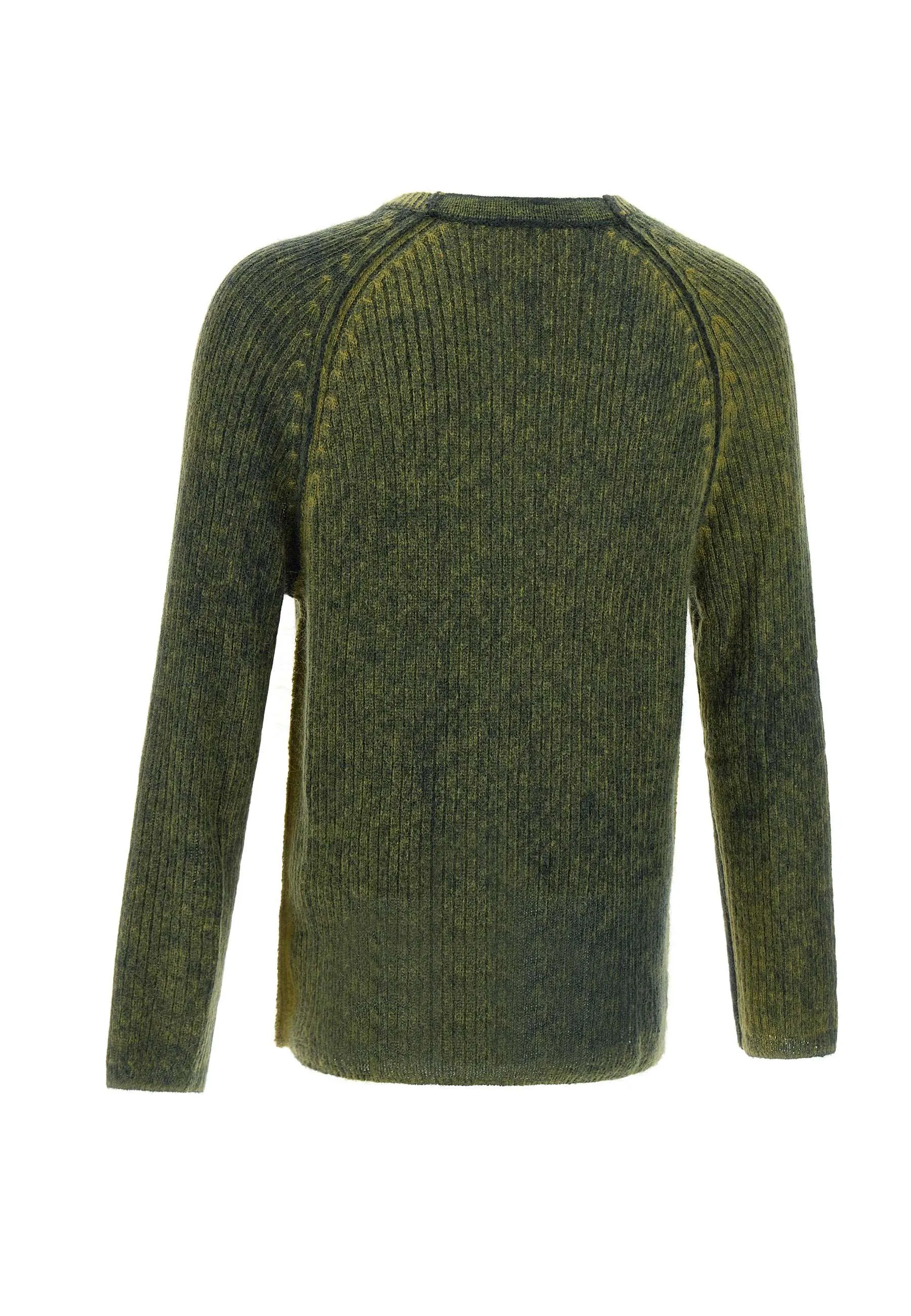 Green Wool Mohair Crew Neck Sweater