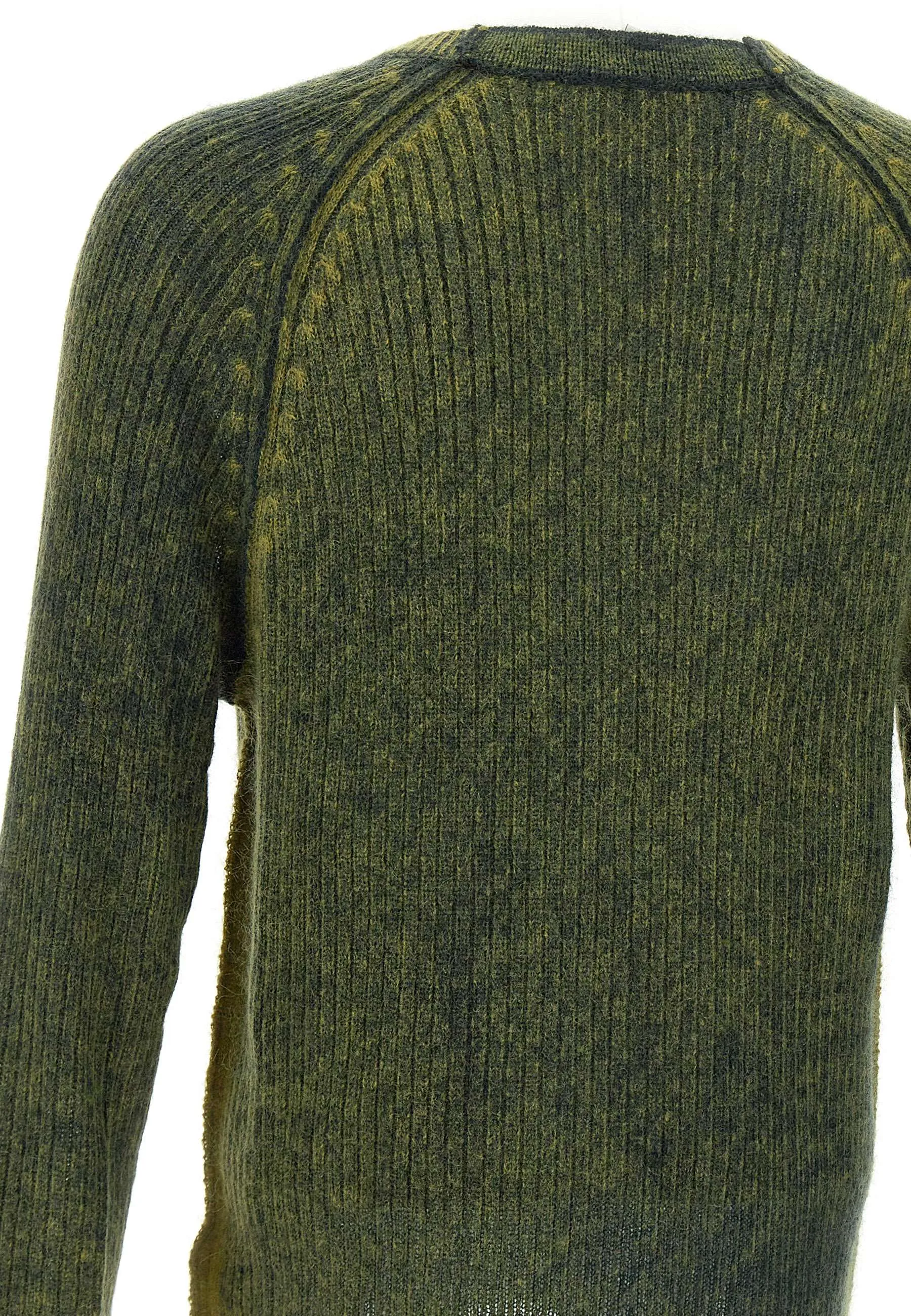 Green Wool Mohair Crew Neck Sweater