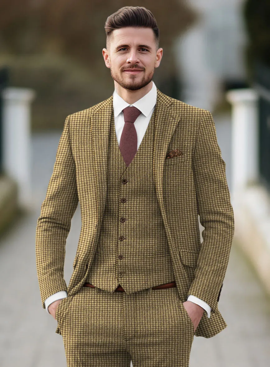 Houndstooth Tan Brown Tweed Jacket