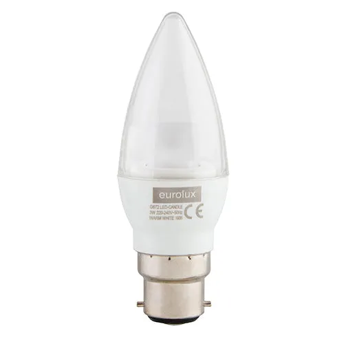 LED Clear Candle B22 3w Warm White