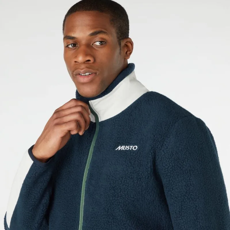 Musto 64 Pile Fleece Mens Jacket - Duck Green/Navy