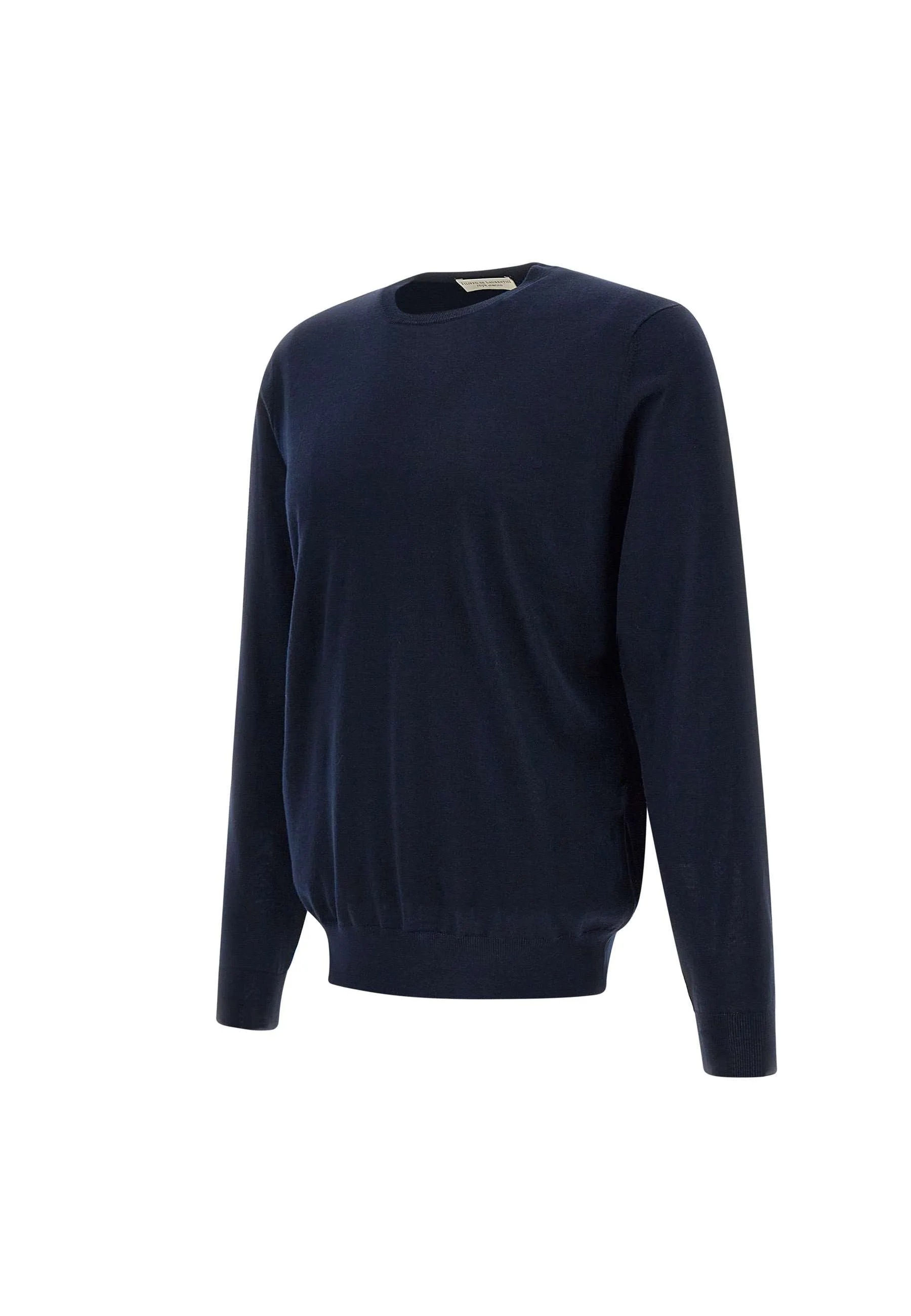 Navy Blue Merino Wool Pullover