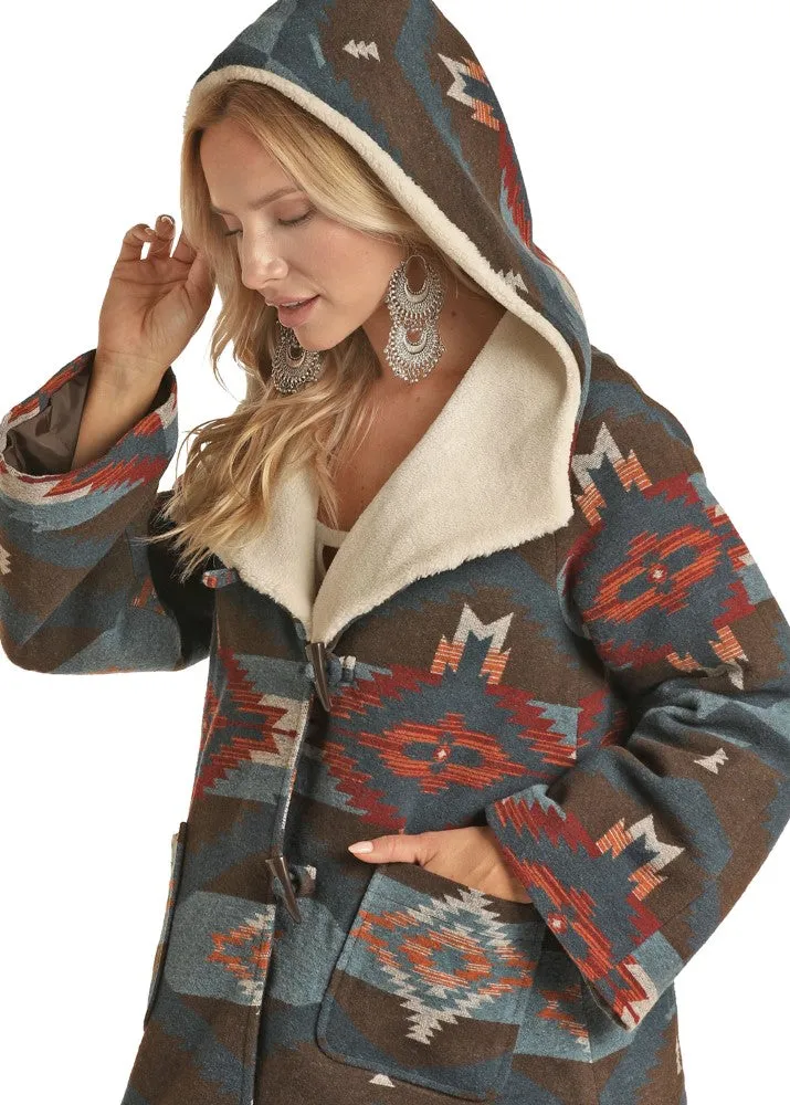 Panhandle Ladies Aztec Wool Cape Coat