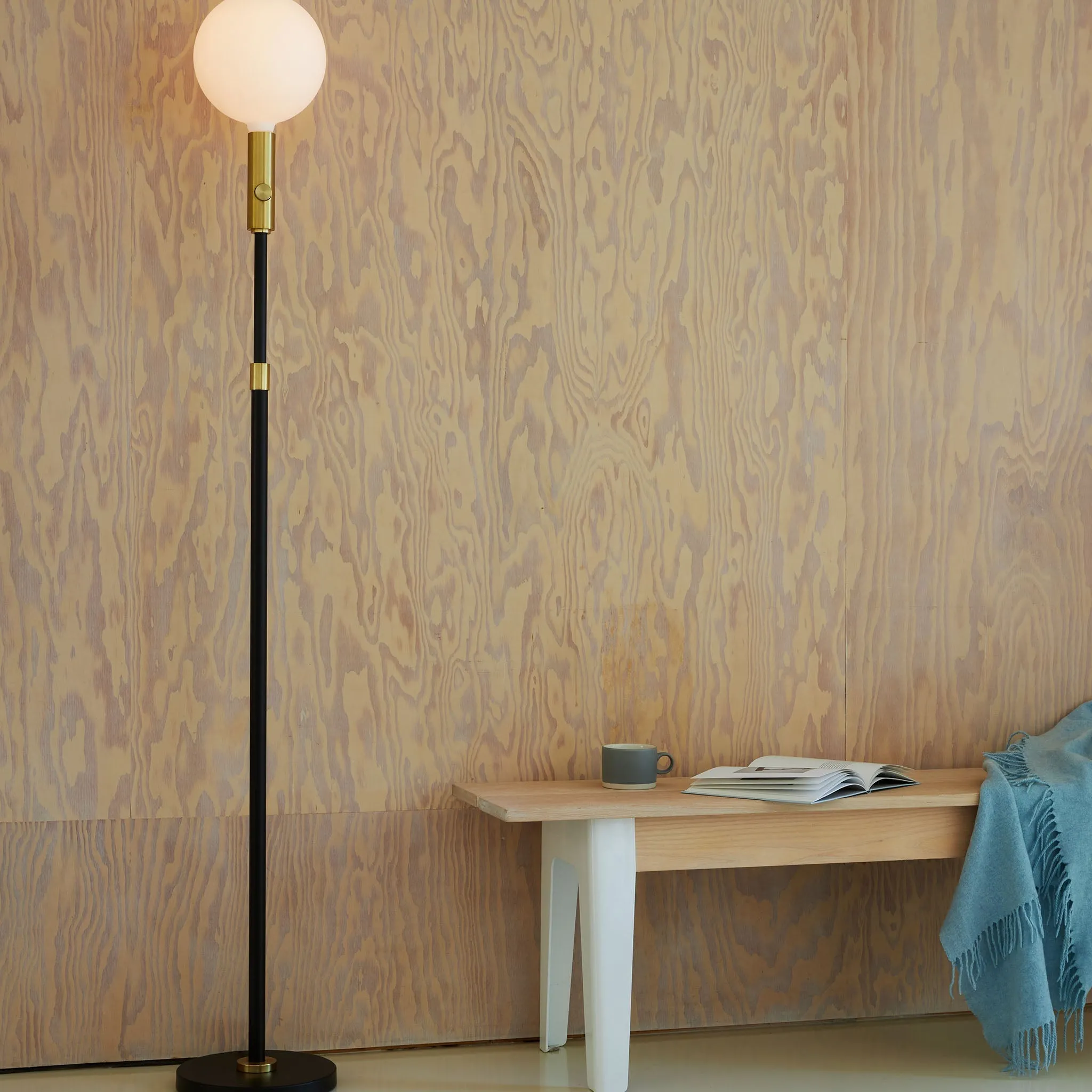 Poise Adjustable Floor Lamp in Brass   Sphere V