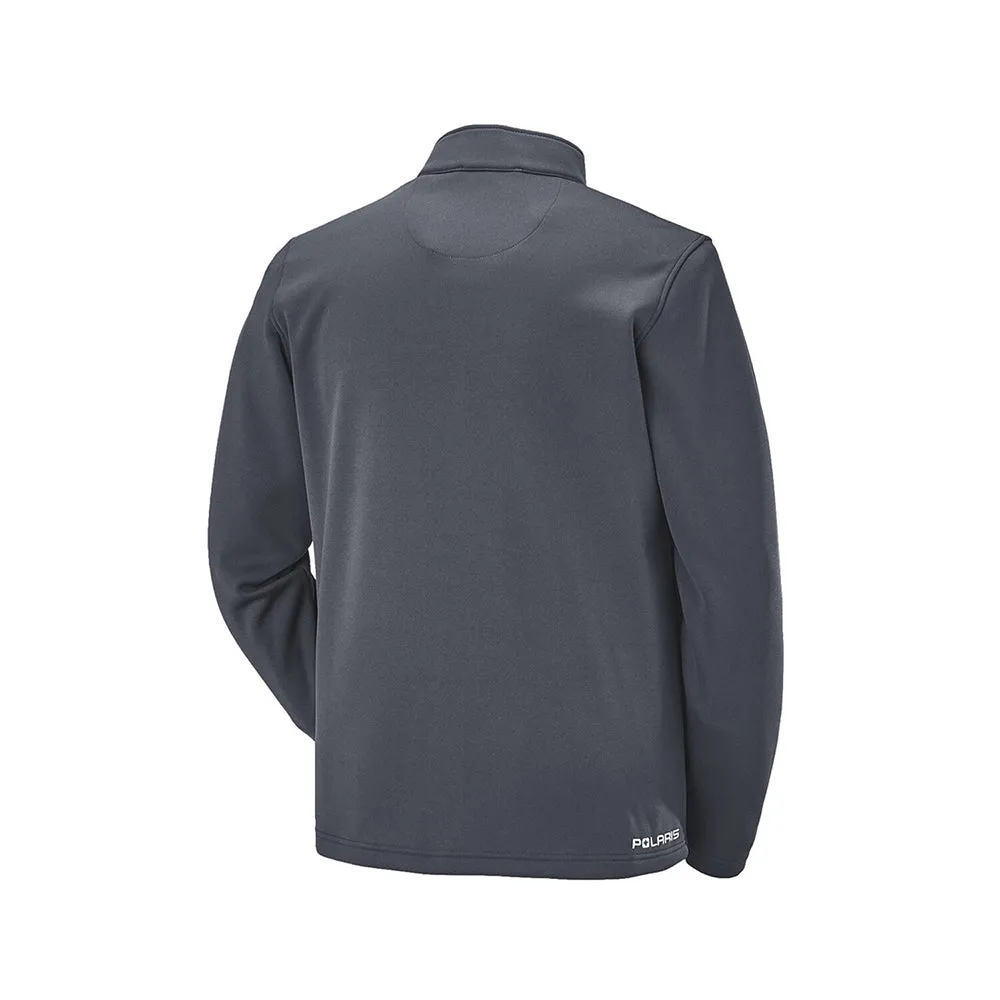 Polaris  Gray Blue Lime Full Zip Mid Layer Jacket Insulated Warm Fleece Lining