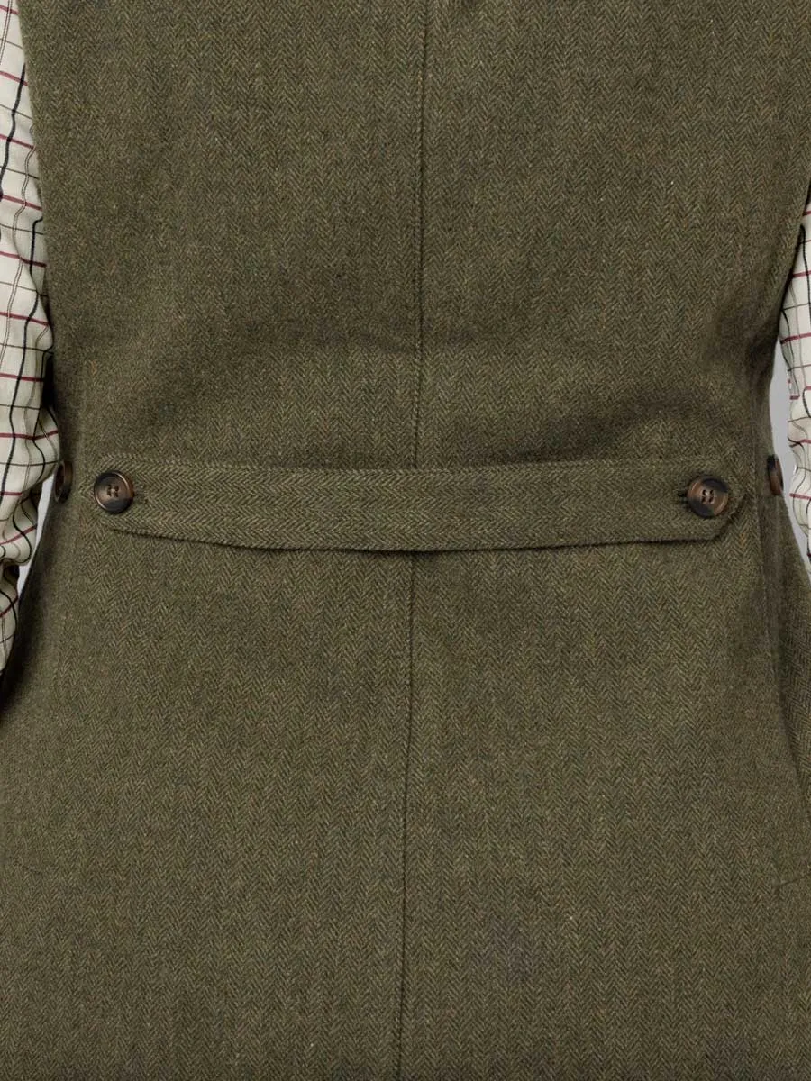 SEELAND Hillside Harriet Tweed Waistcoat - Women's - Moss Green