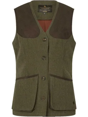 SEELAND Hillside Harriet Tweed Waistcoat - Women's - Moss Green