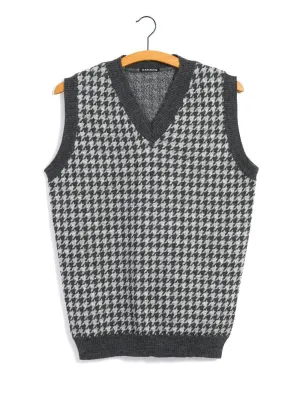 TIM | Hounds Tooth Vest | Grey Hound