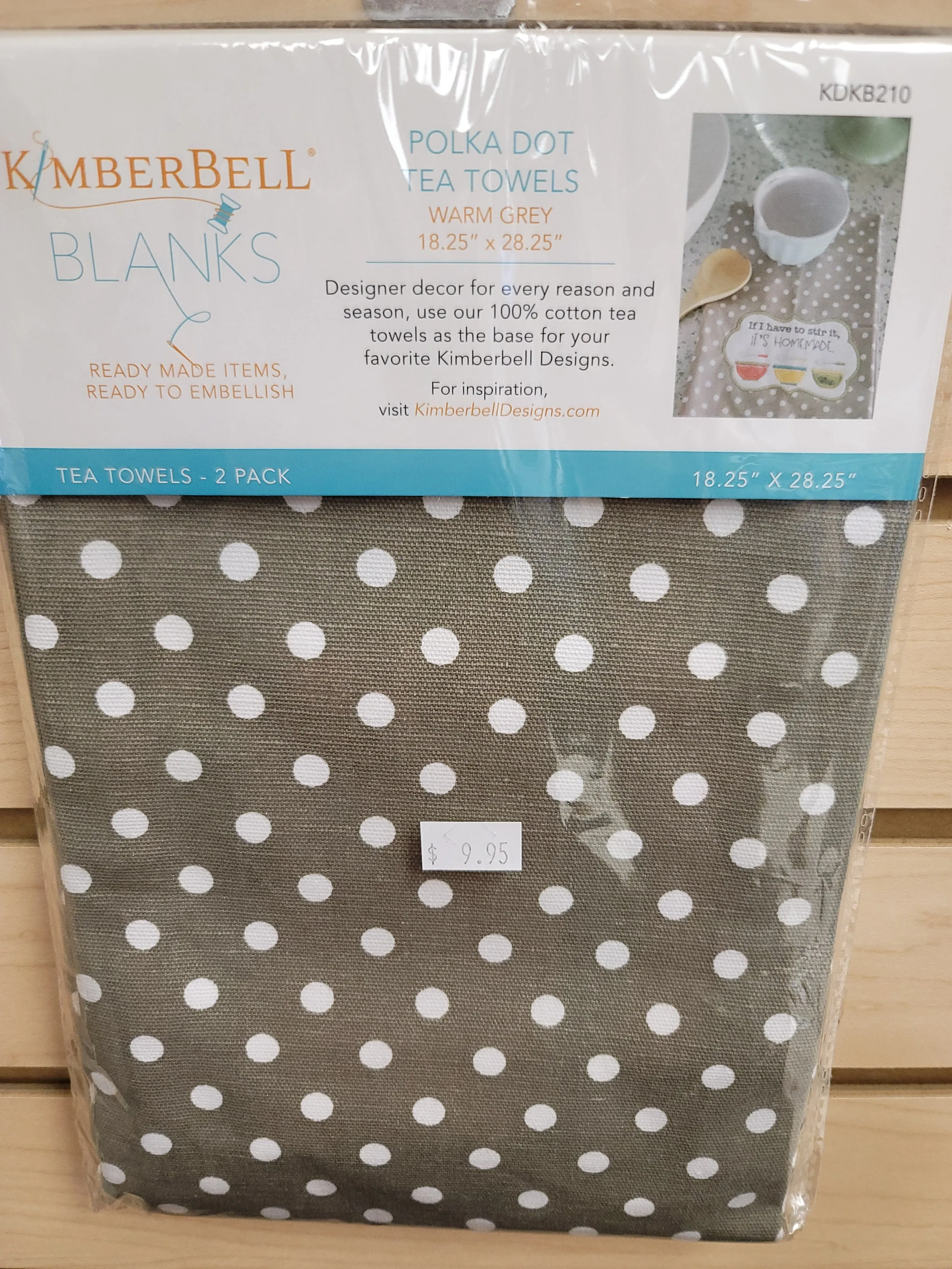 Warm Grey Polka Dot Tea Towel