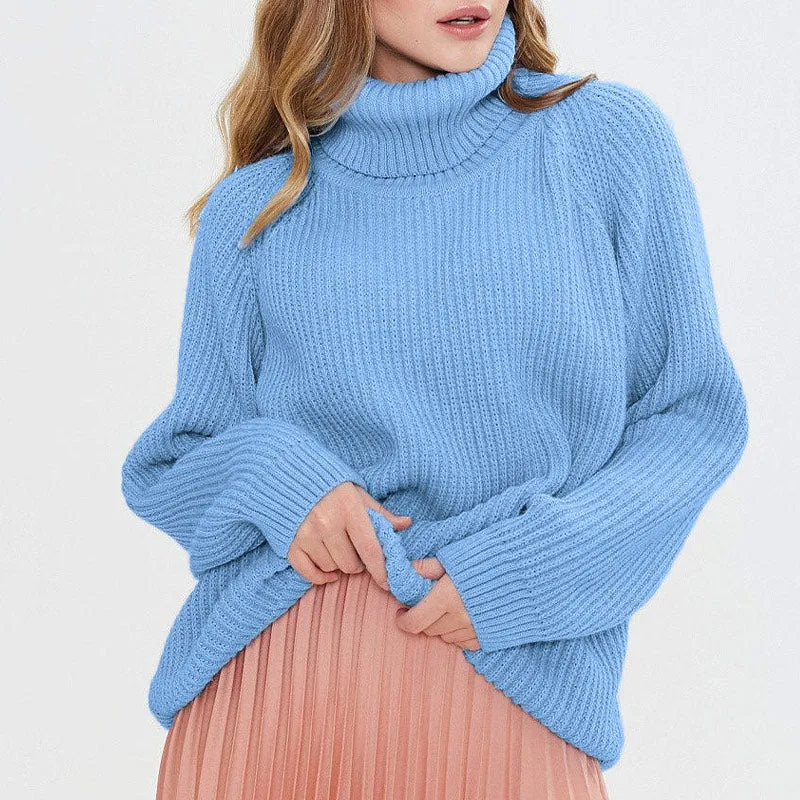 Wenkouban Women's Turtleneck Long Sleeve Sweater Knitted Green Casual Female 2022 Autumn Winter Jumper Elegant Ladies Pullover Sweaters