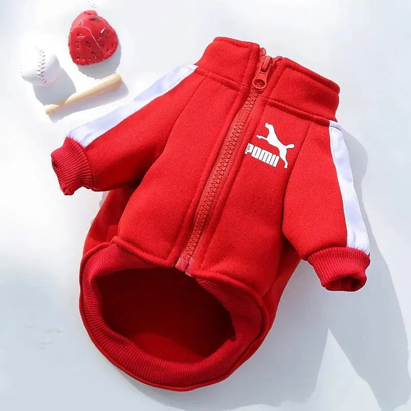 Winter Baseball Dog Jacket Pet Hoodie