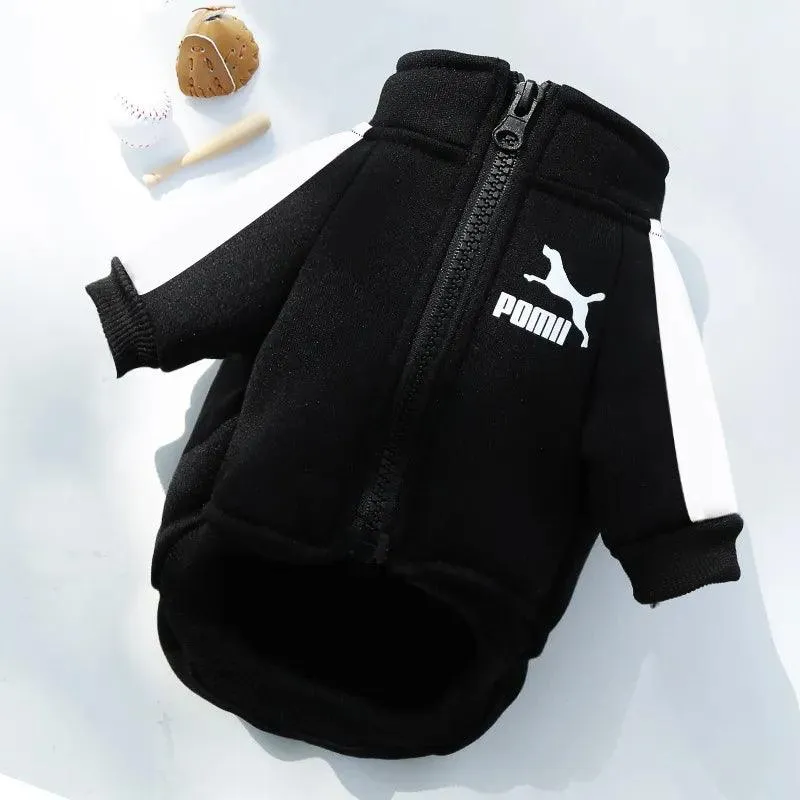 Winter Baseball Dog Jacket Pet Hoodie