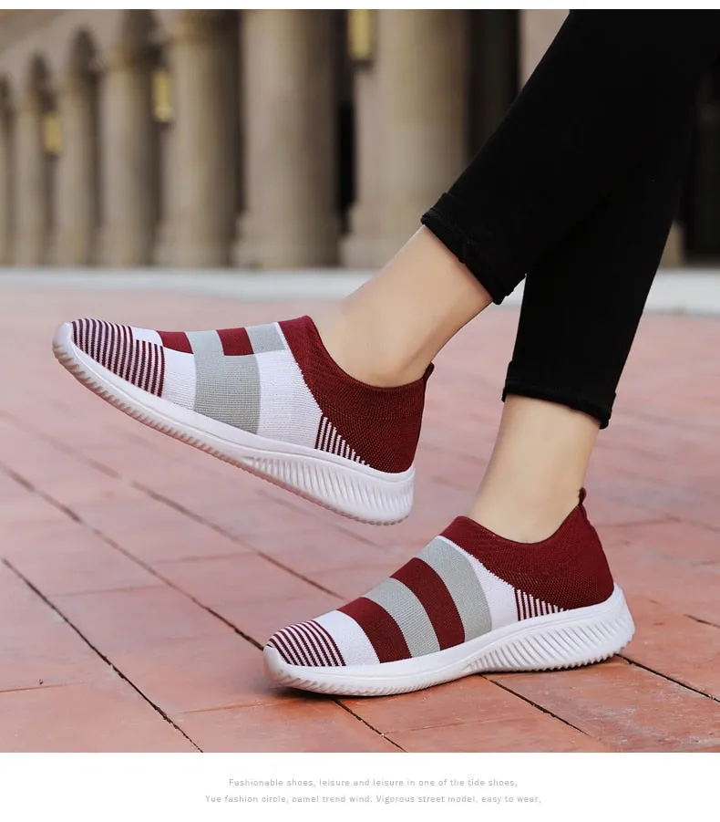 Women Lightweight Loafers, Tennis Casual Ladies Sneakers, Fashion Slip on Vulcanized Shoes