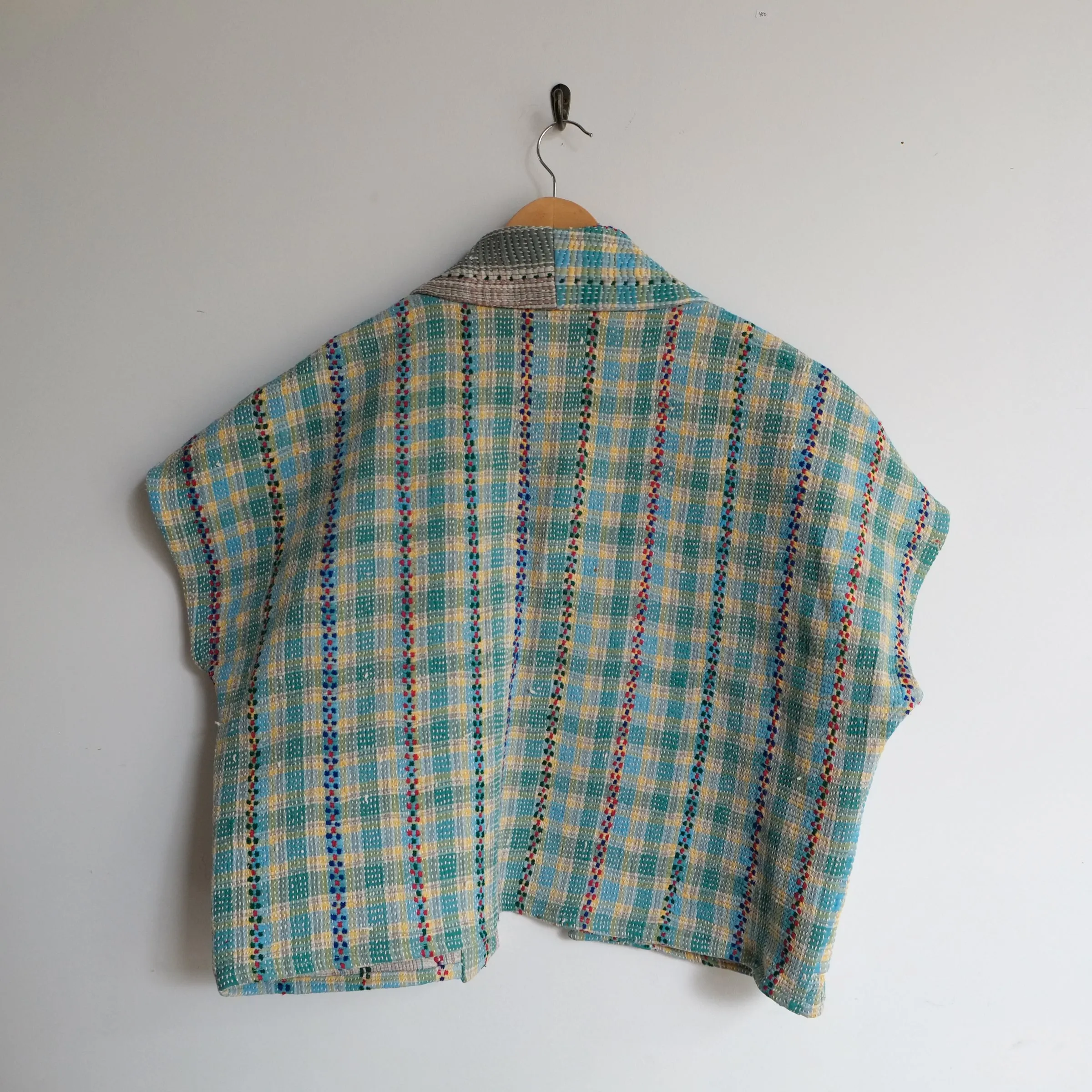 XS Yellow, Blue, Green Plaid Anoushka Jacket SS052